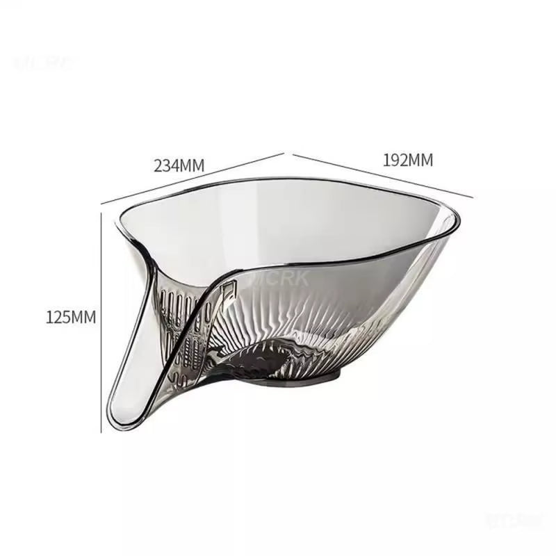 Rice-Washing Artifact Easy to Use Storage of Fruit Kitchen Washing Rice Basket Plastic Draining Fine Water Hole Wash Fruit Basin