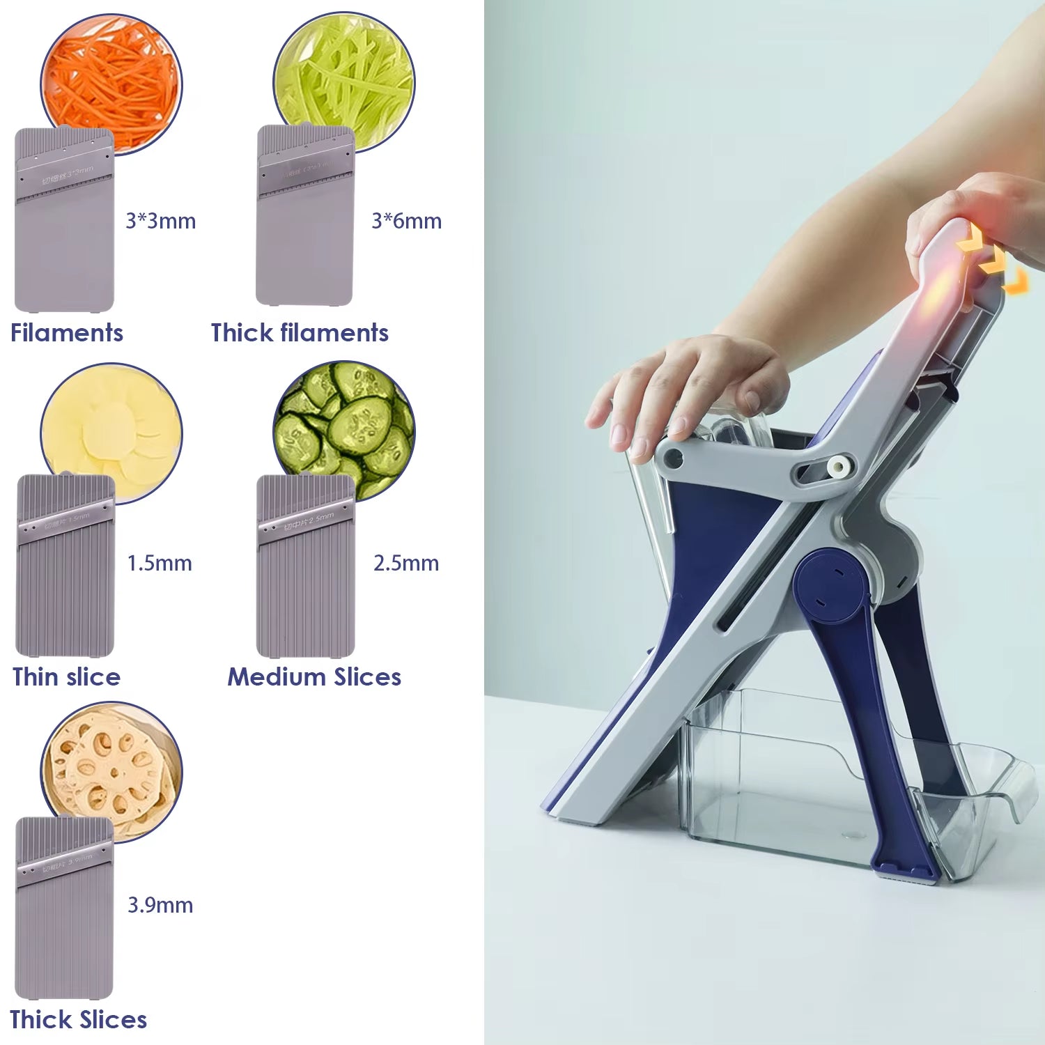 Kitchen Vegetable Cutter Manual Vegetable Slicer Multifunctional Fruit Slicer Chopper Grater Potato Radish Kitchen Toolaccessory