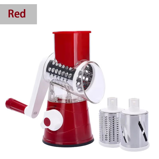 Highly Efficient Vegetable Fruit Slicer Grater Multifunctional Drum Type Hand Cranked Slicer Multi Color Kitchen Shred Cutter