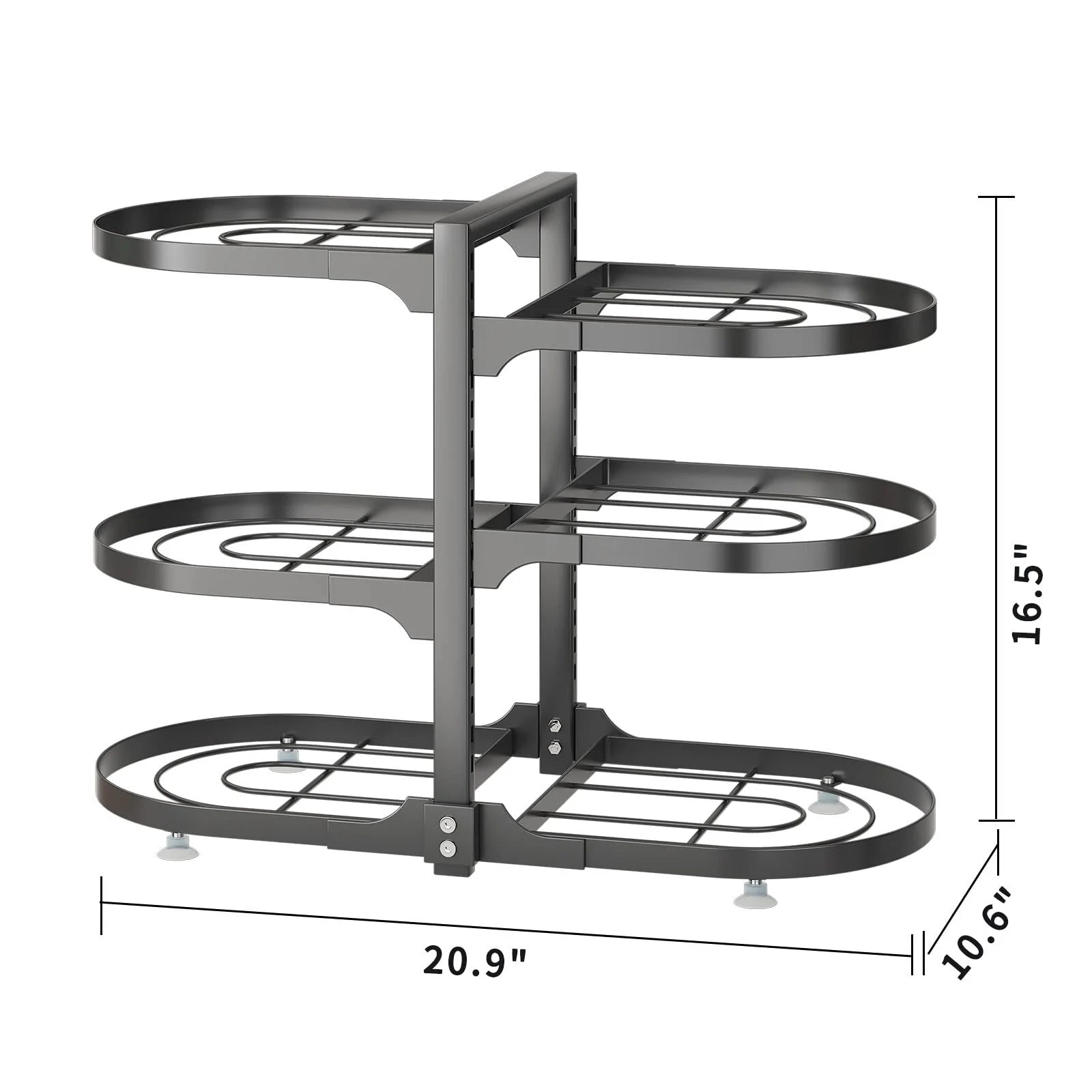 6 Tier Pots and Pans Lid Organizer Rack Holder, Adjustable Pot Organizer Rack for under Cabinet, Pot Rack for Kitchen Organization and Storage, Black Visit the Wisdom Star Store