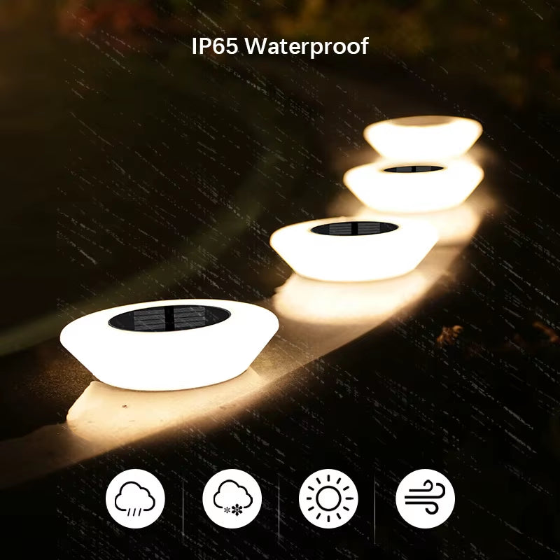 1/4Pack Solar Ground Lights,14Led Waterproof Outdoor Landscape Light,Led Lawn Lamp, for Garden Pathway Yard Deck Winter Decor