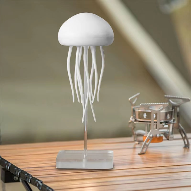 RGB Gradient Jellyfish Bedside Lamp Rechargeable Desk Lamp with Dancing Legs and Touch Sensor Voice Control